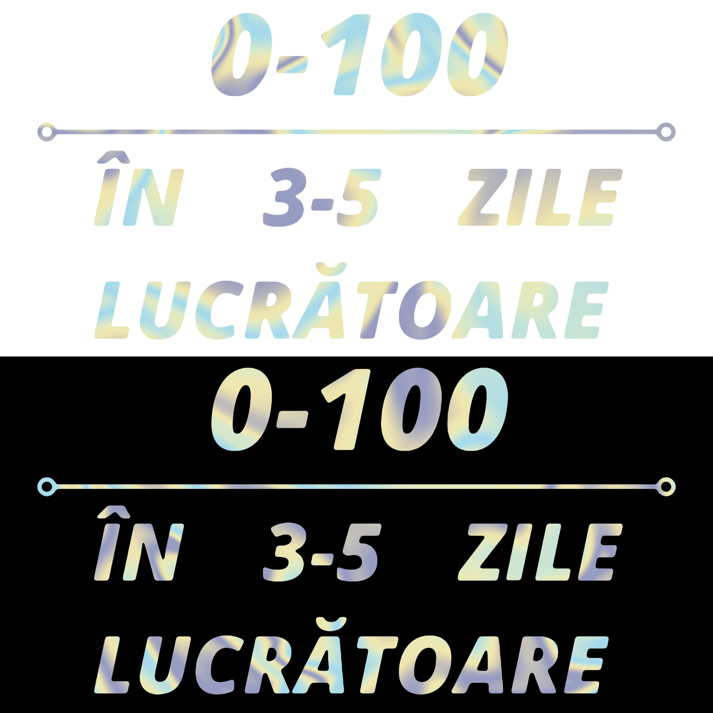 Sticker - 0-100 IN 3-5 ZILE LUCRATOARE