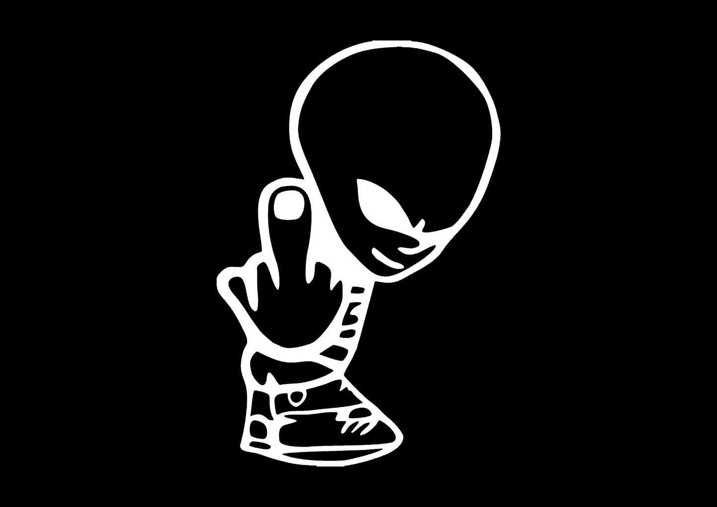 Sticker - ALIEN MIDDLE FINGER
