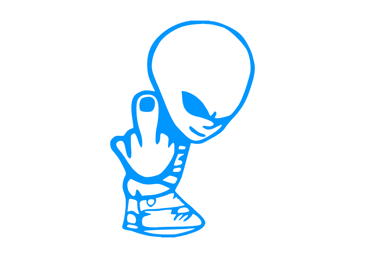Sticker - ALIEN MIDDLE FINGER