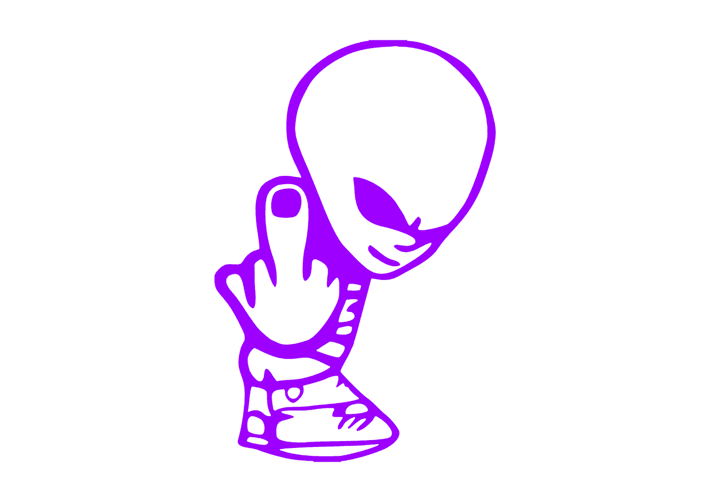 Sticker - ALIEN MIDDLE FINGER
