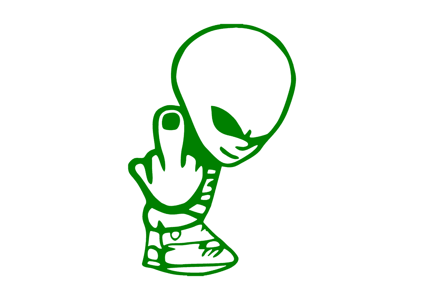 Sticker - ALIEN MIDDLE FINGER