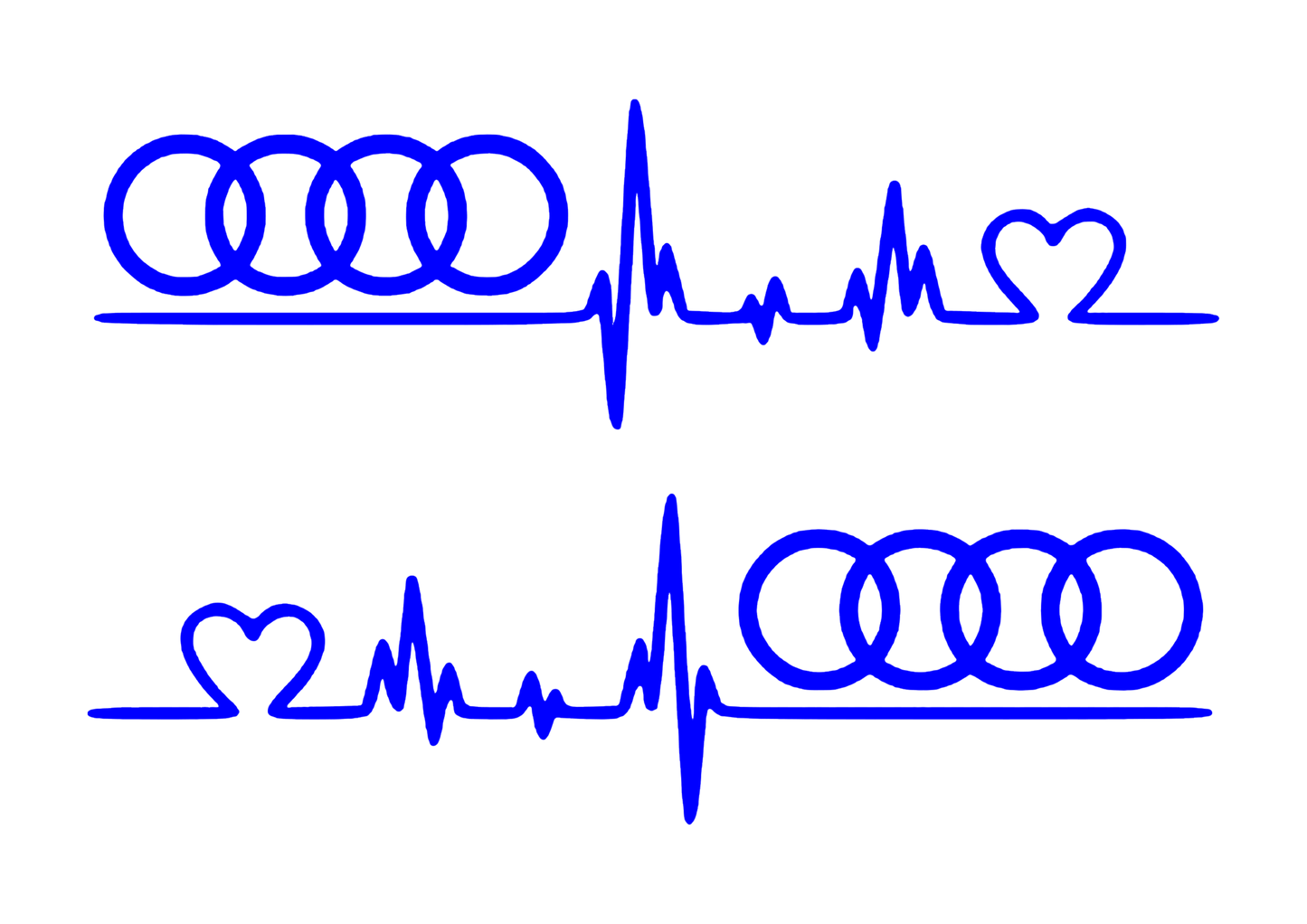 Sticker Set - X2 AUDI HEART PULSE