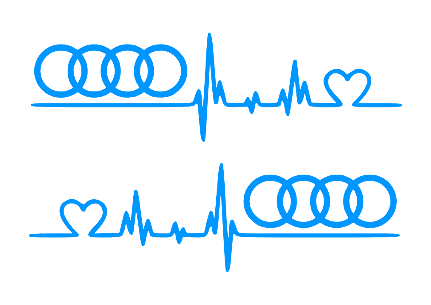Sticker Set - X2 AUDI HEART PULSE