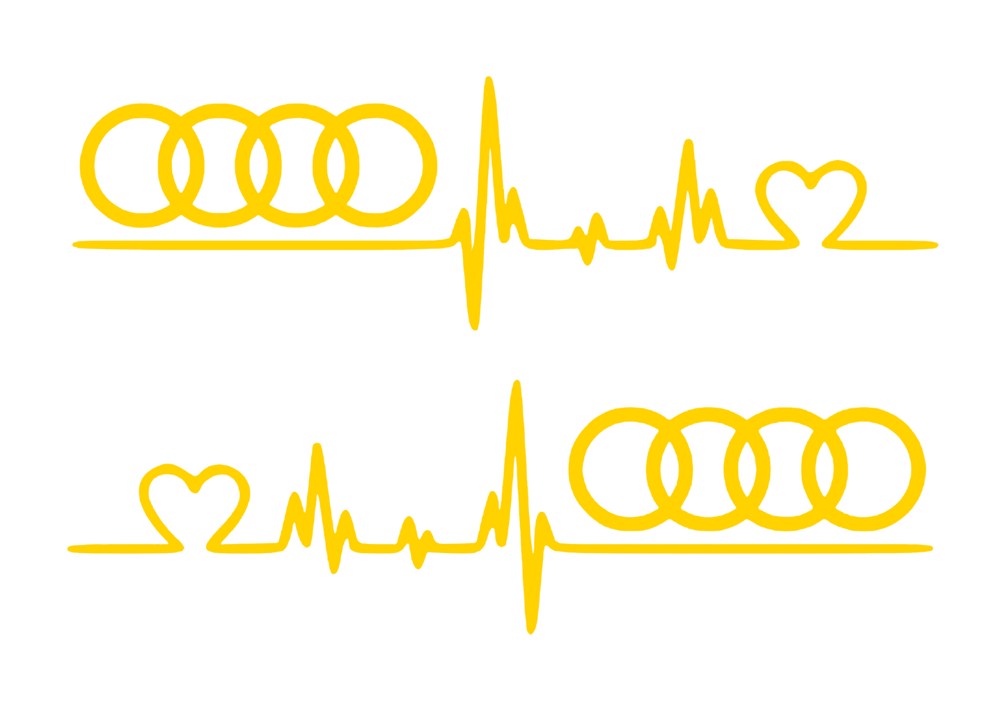 Sticker Set - X2 AUDI HEART PULSE