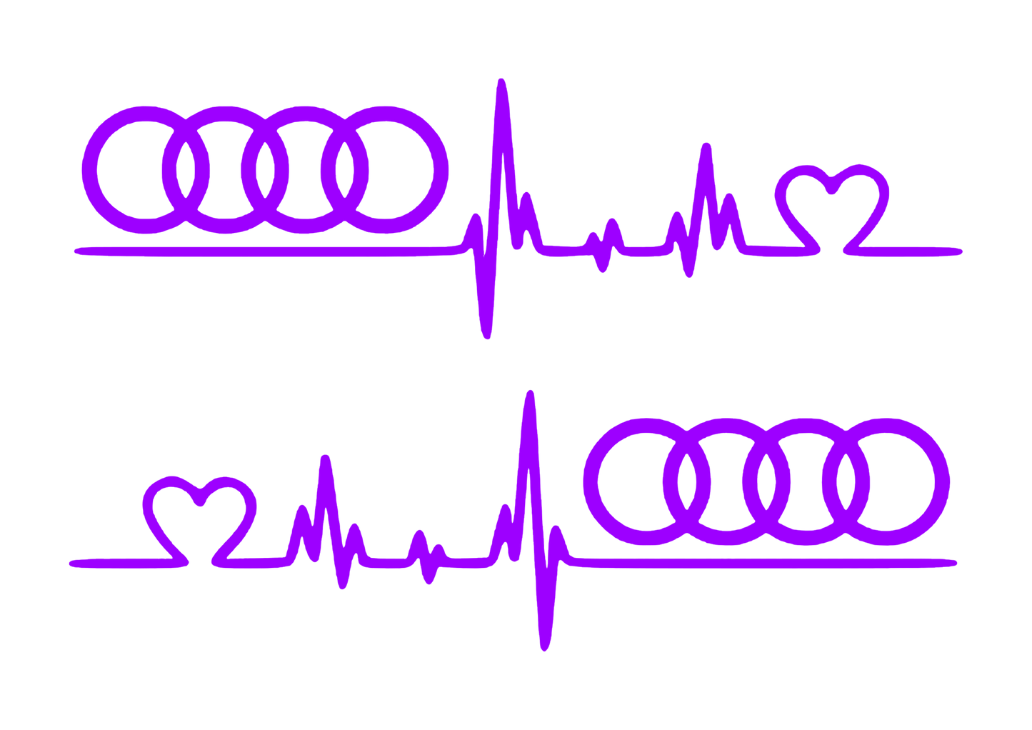 Sticker Set - X2 AUDI HEART PULSE