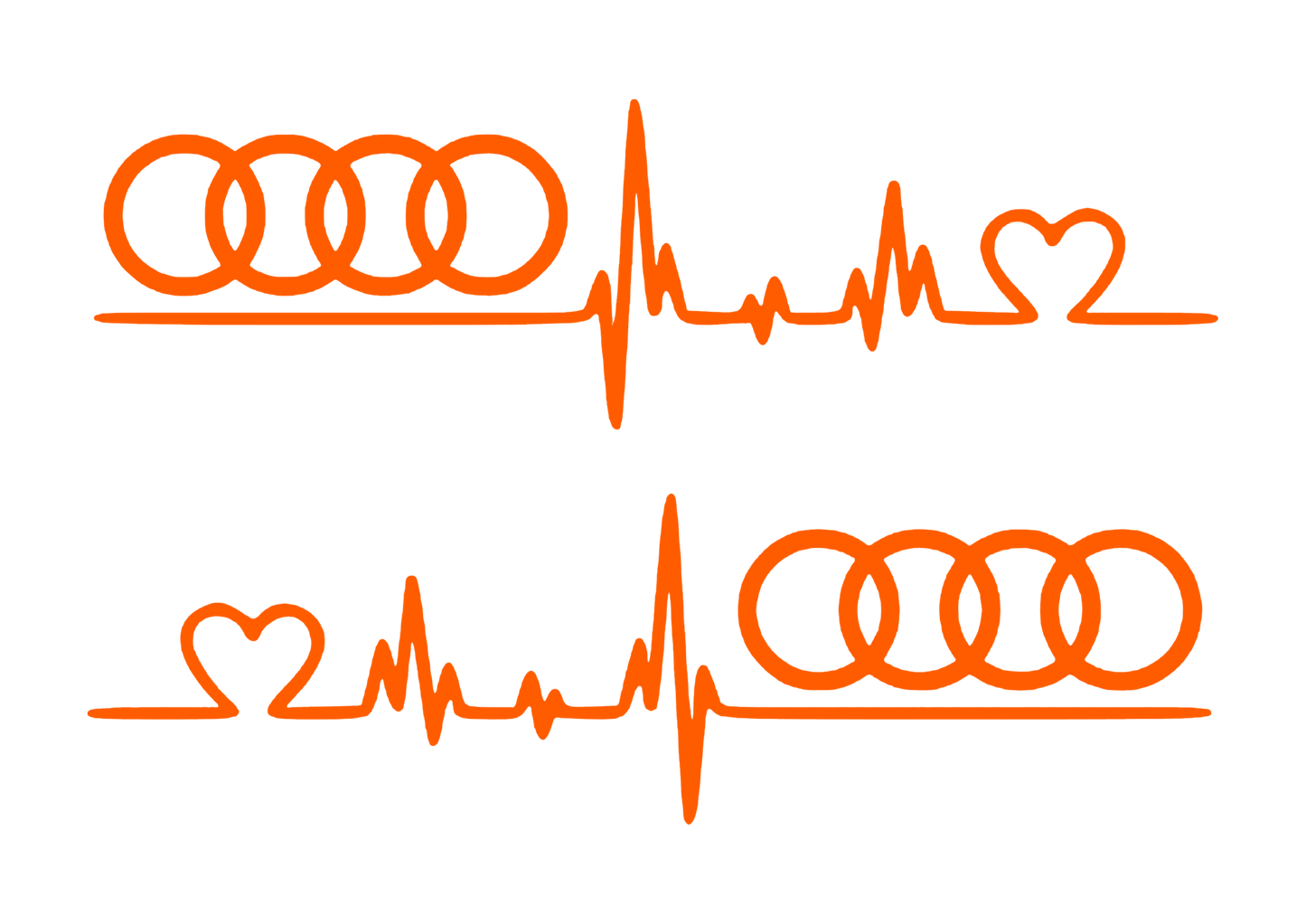 Sticker Set - X2 AUDI HEART PULSE
