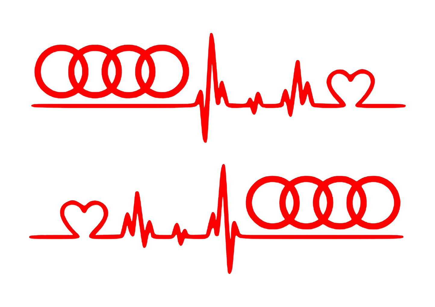 Sticker Set - X2 AUDI HEART PULSE
