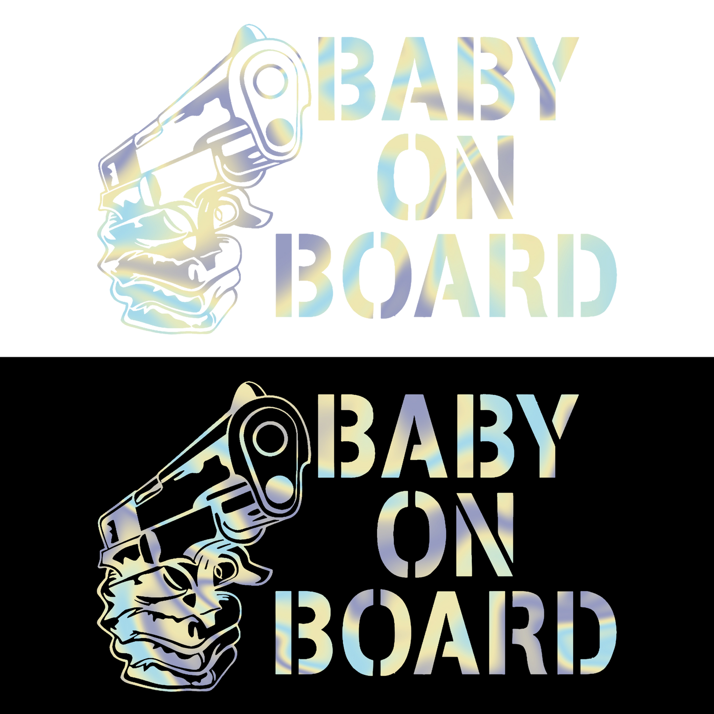 Sticker - BABY ON BOARD GUN