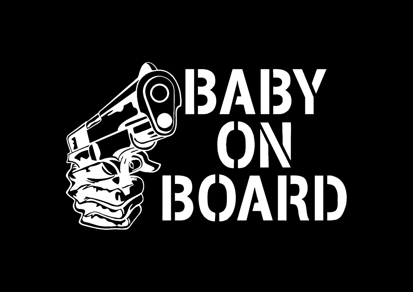 Sticker - BABY ON BOARD GUN