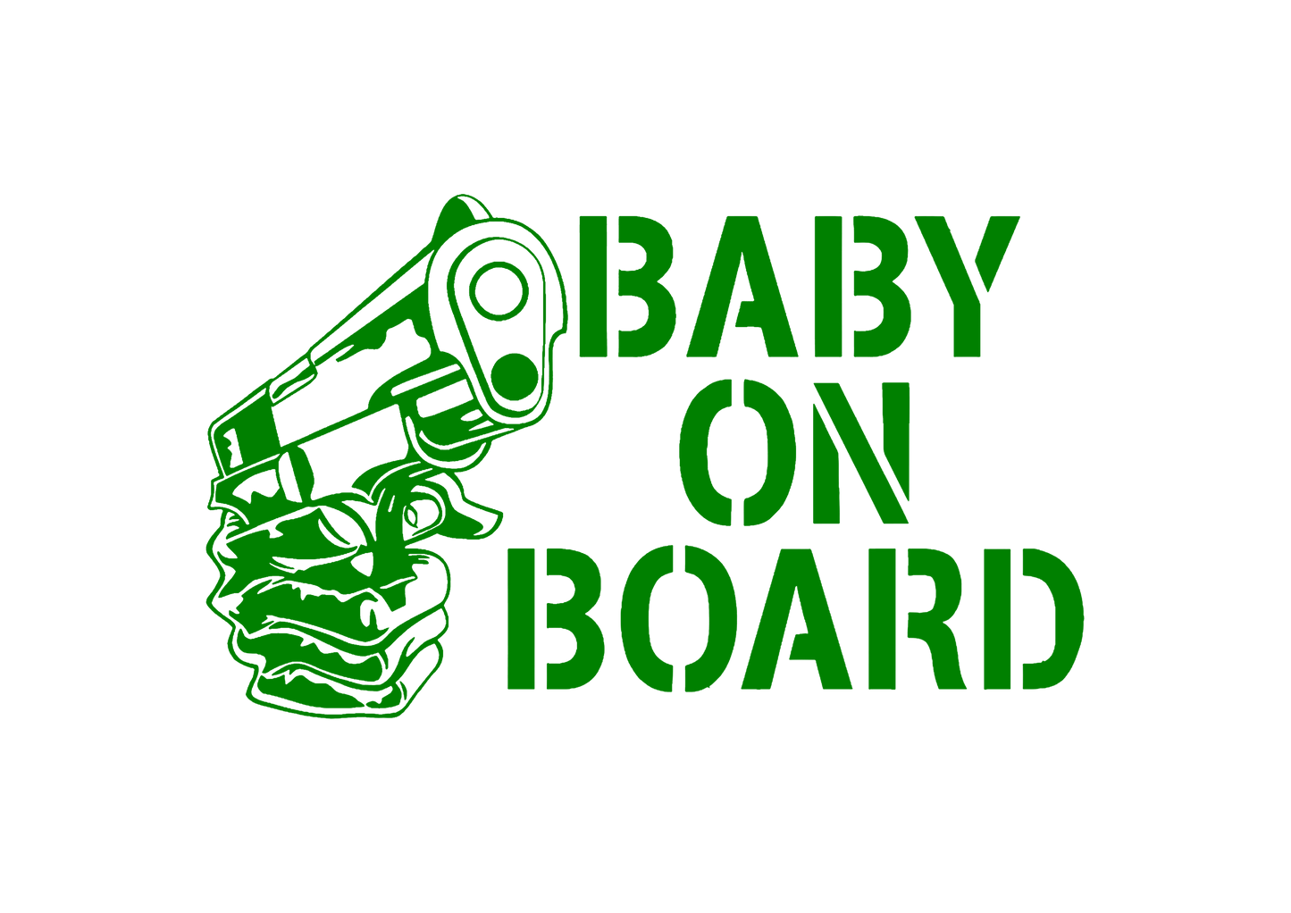 Sticker - BABY ON BOARD GUN