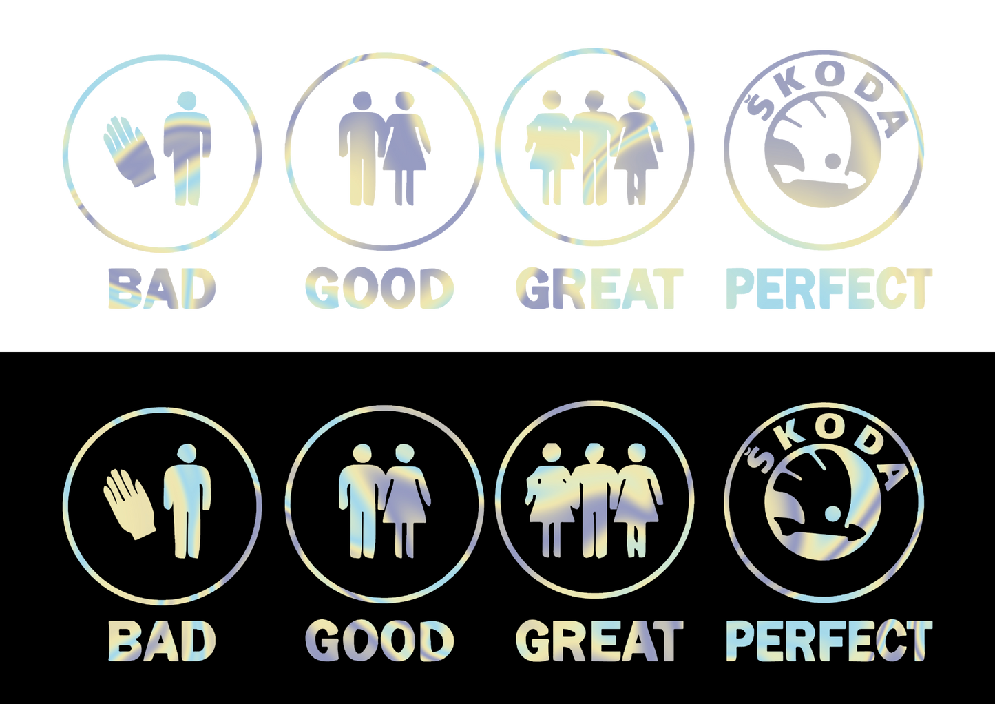 Sticker - BAD GOOD PERFECT SKODA