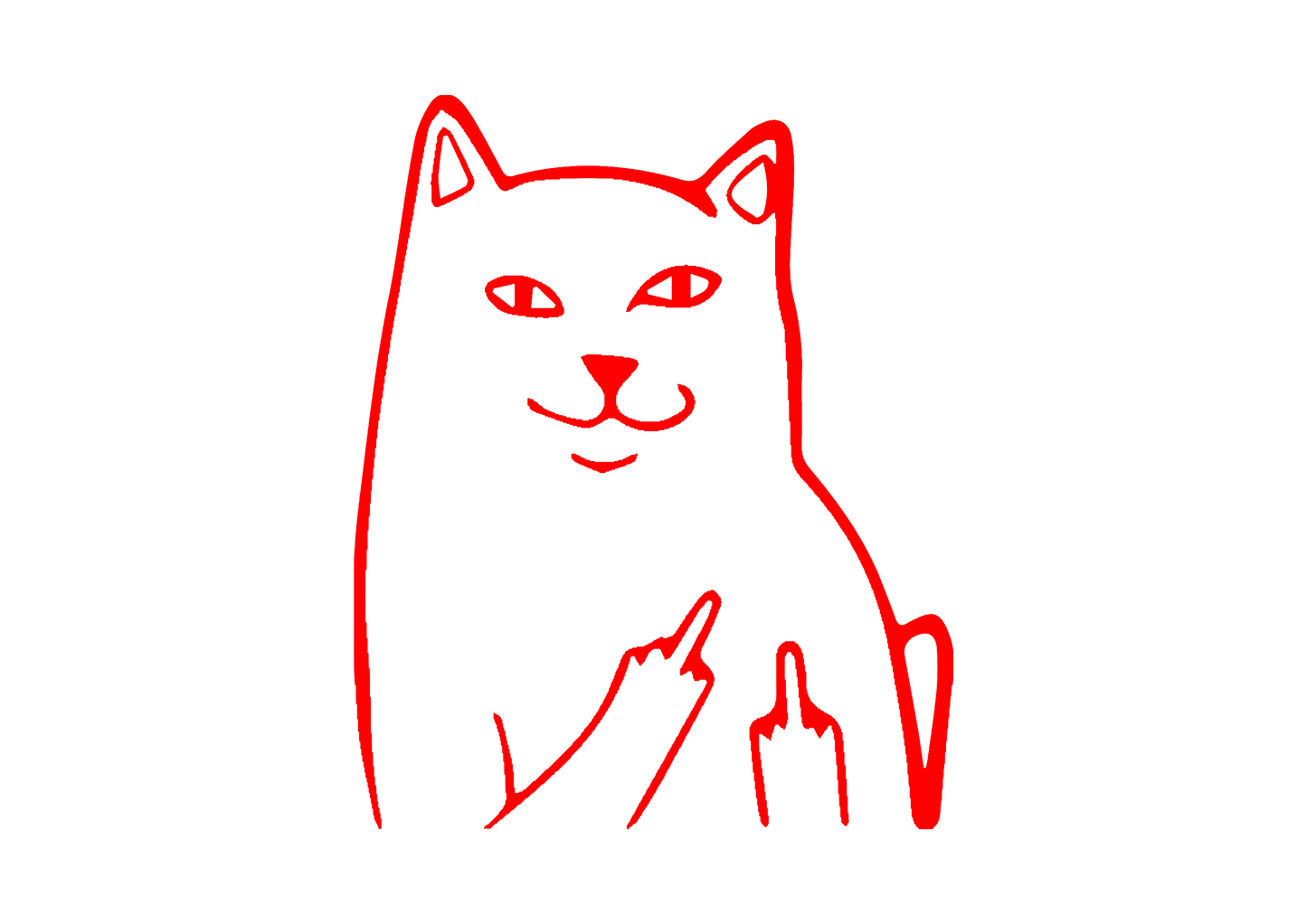 Sticker - CAT MIDDLE FINGER