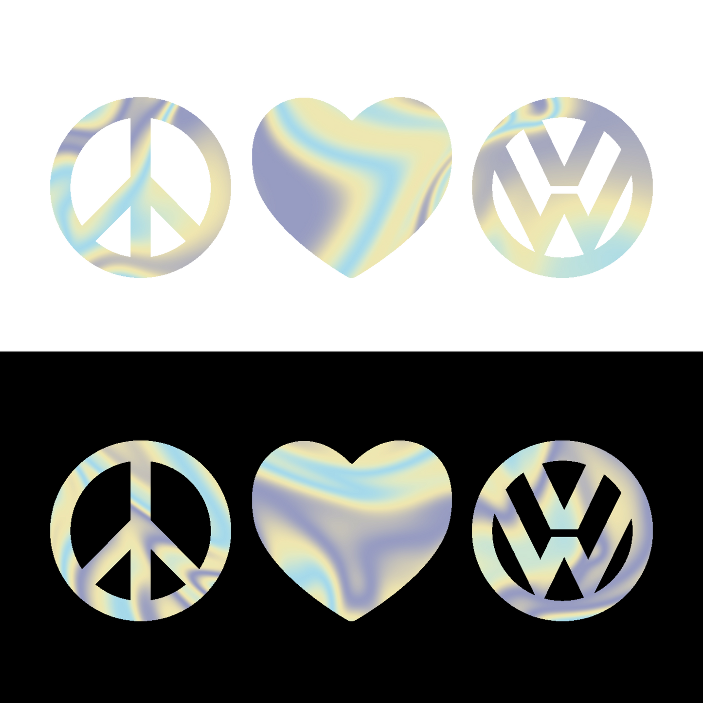 Sticker - PEACE LOVE VOLKSWAGEN 2