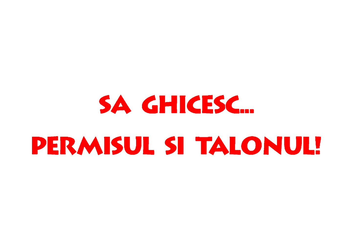 Sticker - PERMISUL SI TALONUL
