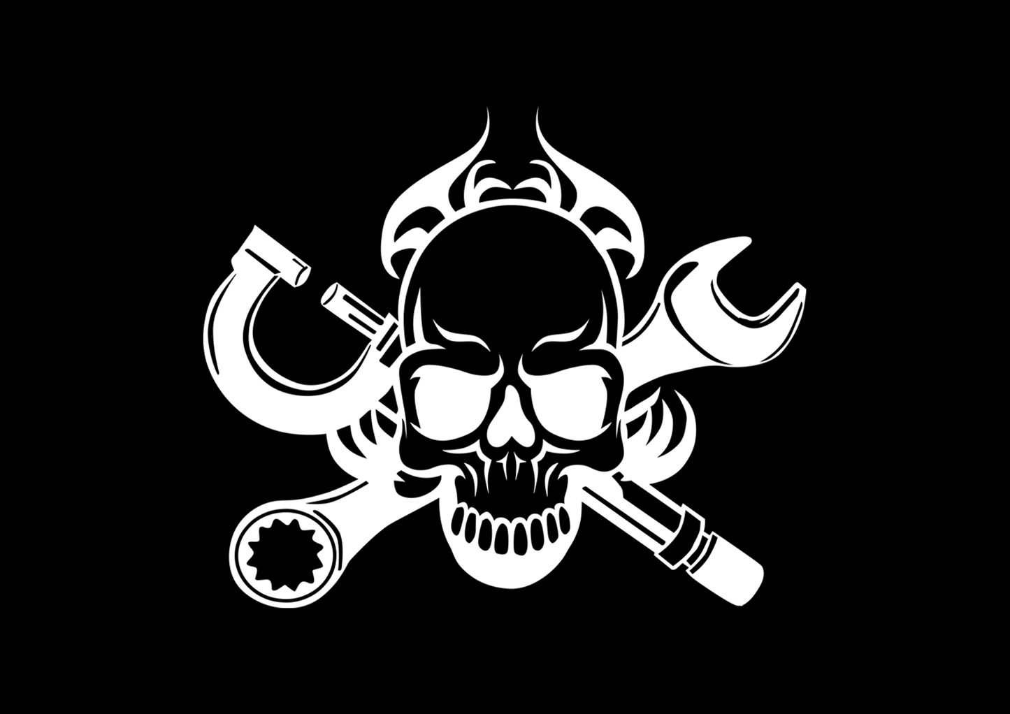 Sticker - SKULL FLAME&WRENCH