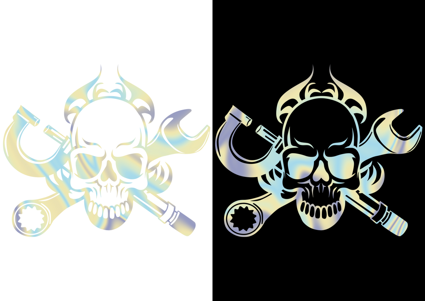 Sticker - SKULL FLAME&WRENCH