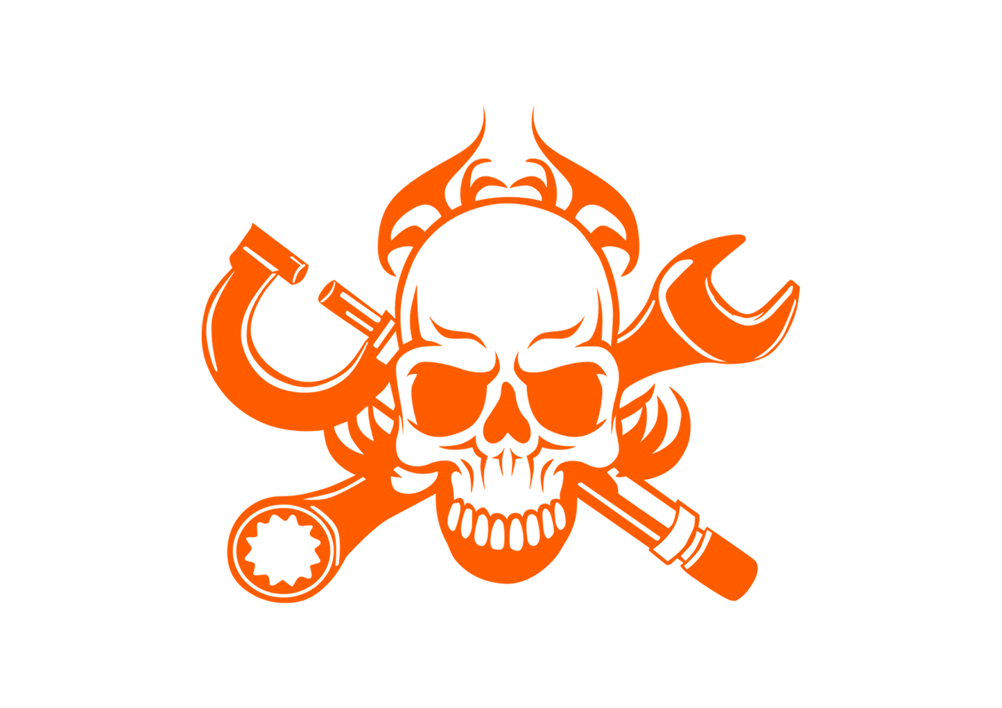 Sticker - SKULL FLAME&WRENCH
