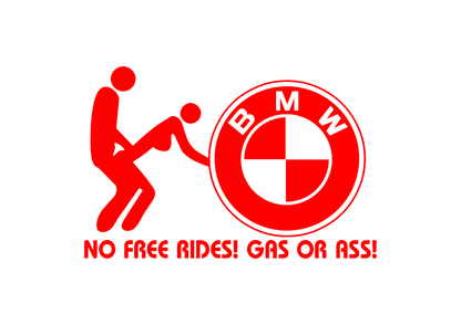 Sticker - BMW NO FREE RIDES