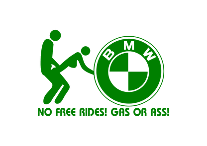 Sticker - BMW NO FREE RIDES
