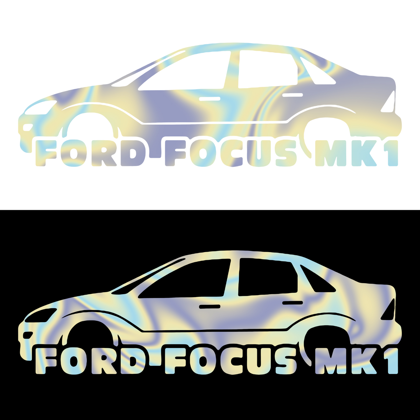 Sticker - SILUETA FORD FOCUS MK1