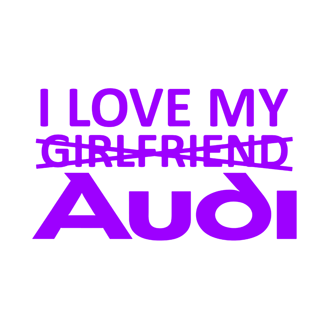 Sticker - I LOVE MY -GIRLFRIEND- AUDI
