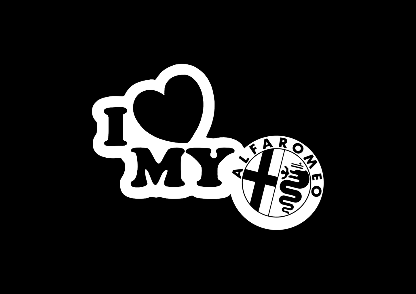 Sticker - I LOVE MY ALFA ROMEO