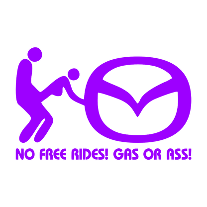 Sticker - MAZDA NO FREE RIDES