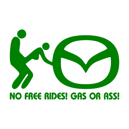 Sticker - MAZDA NO FREE RIDES