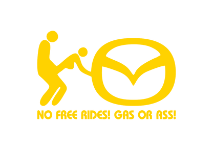 Sticker - MAZDA NO FREE RIDES