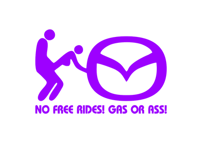 Sticker - MAZDA NO FREE RIDES