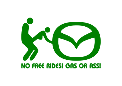 Sticker - MAZDA NO FREE RIDES