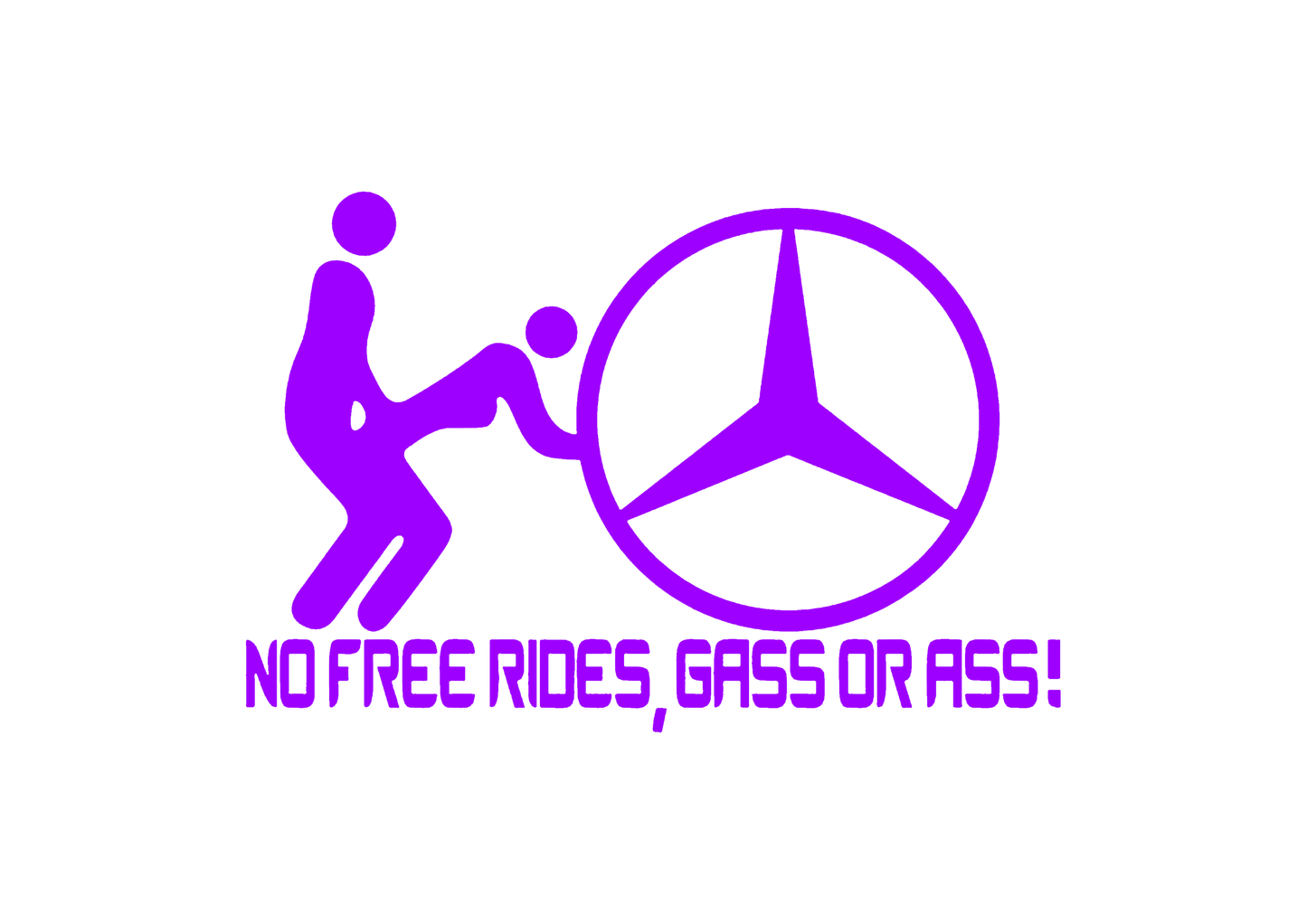 Sticker - MERCEDES NO FREE RIDES