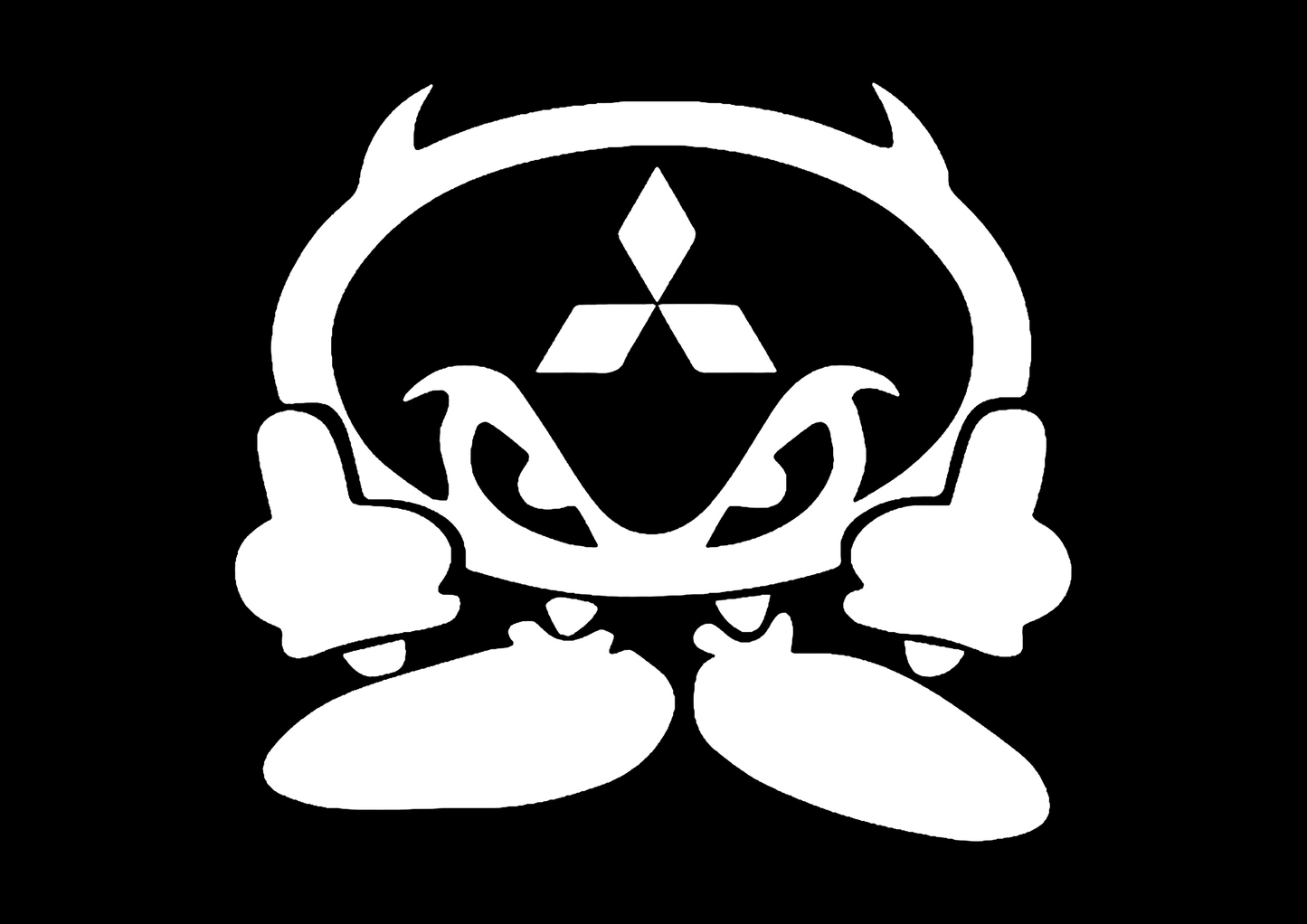 Sticker - MITSUBISHI DEVIL MIDDLE FINGER