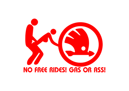 Sticker - SKODA NO FREE RIDES