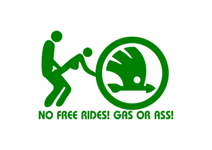 Sticker - SKODA NO FREE RIDES