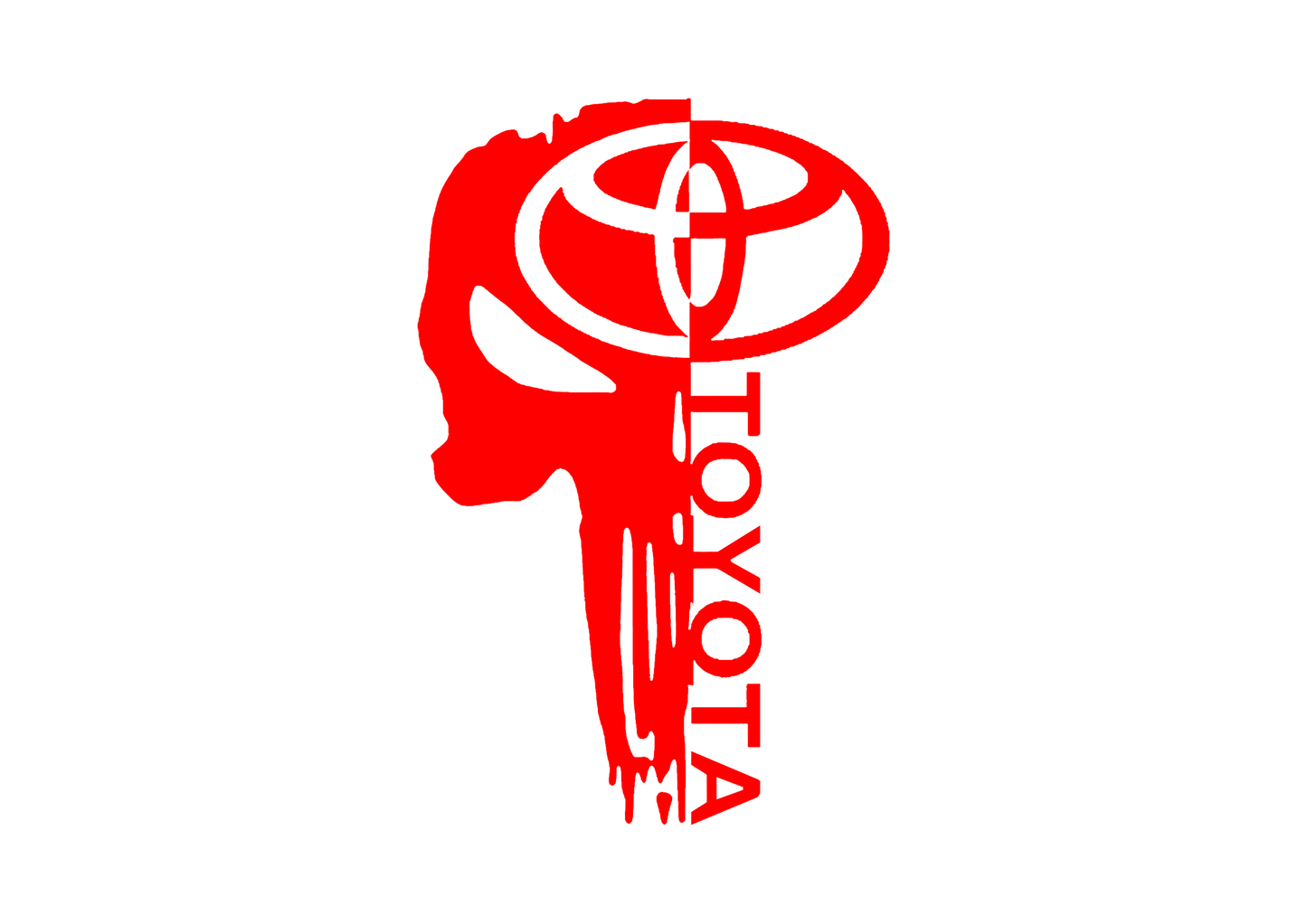 Sticker - TOYOTA HALF SKULL