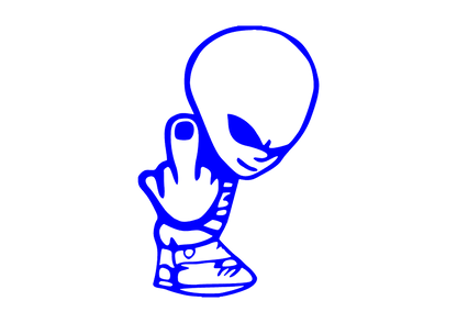 Sticker - ALIEN MIDDLE FINGER