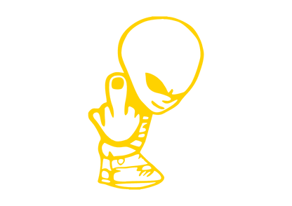 Sticker - ALIEN MIDDLE FINGER