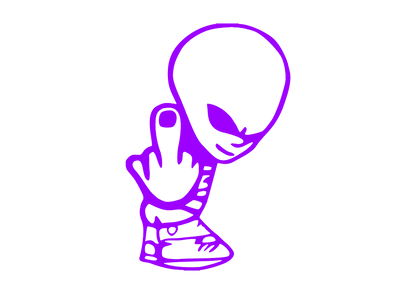 Sticker - ALIEN MIDDLE FINGER