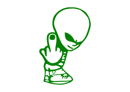 Sticker - ALIEN MIDDLE FINGER