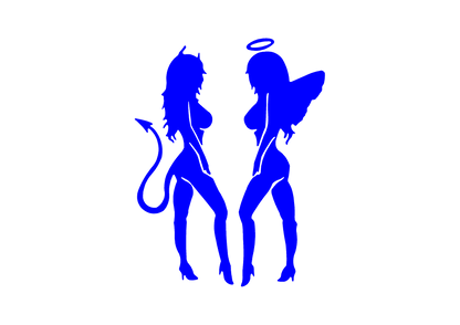 Sticker - ANGEL & DEMON GIRL