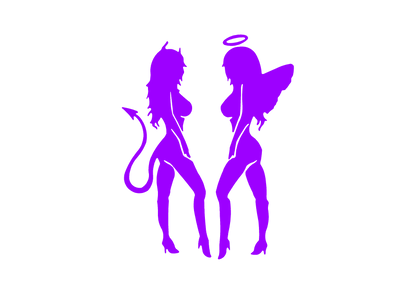 Sticker - ANGEL & DEMON GIRL