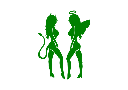 Sticker - ANGEL & DEMON GIRL