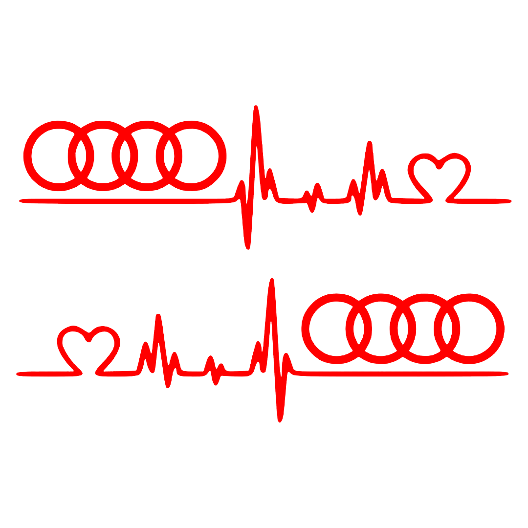 Sticker Set - X2 AUDI HEART PULSE