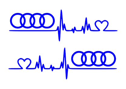 Sticker Set - X2 AUDI HEART PULSE