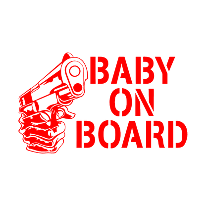 Sticker - BABY ON BOARD GUN