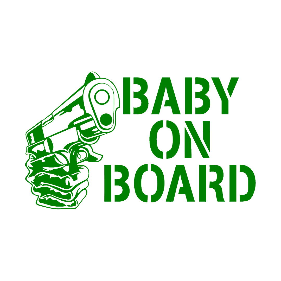 Sticker - BABY ON BOARD GUN