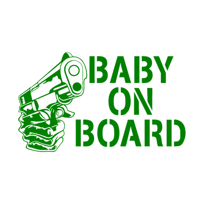 Sticker - BABY ON BOARD GUN