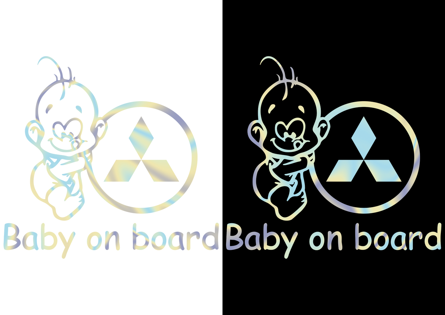 Sticker - BABY ON BOARD MITSUBISHI 2