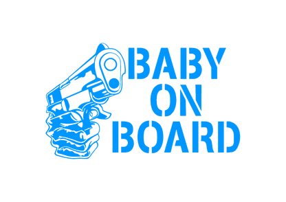 Sticker - BABY ON BOARD GUN